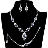 Marquise Rhinestone Necklace Jewelry Set