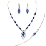 Marquise Rhinestone Necklace Jewelry Set
