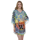 Mixed Print Cover Up Poncho