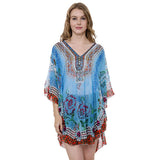 Mixed Print Cover Up Poncho