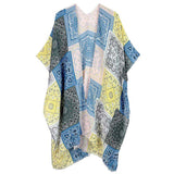 Paisley Bandana Patterned Cover Up Kimono Poncho