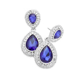 Women's Rhinestone Trim Teardrop Evening Dangle Earrings