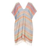 Stripe Tassel Kaftan Poncho