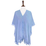 Tassel Trimmed Solid Cover Up