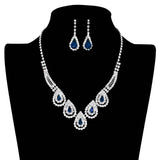 Teardrop Accented Rhinestone Necklace