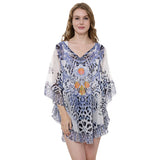 Mixed Print Cover Up Poncho