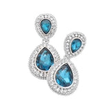 Women's Rhinestone Trim Teardrop Evening Dangle Earrings