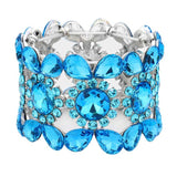 Teardrop Round Stone Stretch Evening Bracelet