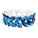 Marquise Glass Crystal Stretch Evening Bracelet