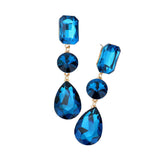 Triple Crystal Rhinestone Evening Earrings