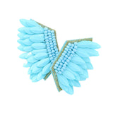Felt Back Boho Fringe Beaded Earrings