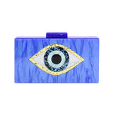 Glittered Evil Eye Celluloid Acetate Clutch Crossbody Bag