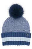 C.C Two Tone Angora Stripe Point Cuff Beanie