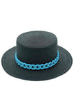 Chain Accent Boater Hat