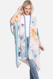 Floral with Striped Edges Summer Cover Up