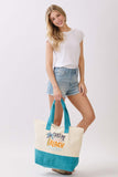 TAKE ME TO THE BEACH Letter Palm Tree Terry Tote Bag