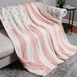 American USA Flag Reversible Throw Blanket