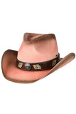 C.C Vegan Leather Tea-Stained Cowboy Hat