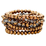 9PCS Faceted Bead Stretch Bracelets