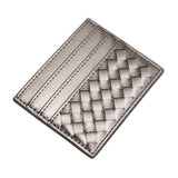 Faux Leather Basket Weave Card Holder Wallet
