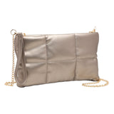 Quilted Solid Faux Leather Crossbody Bag