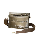 Glossy Solid Puffer Crossbody Bag