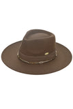 C.C Link Chain & Pleated Wide Band Vegan Felt Hat