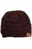 C.C Women's Ribbed Knit Solid Color Beanie