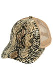 C.C Snake Pattern Liquid Sequin Criss Crossed Cap