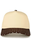 C.C Small Polka Dot Pattern Print Brim Two Tone Trucker Hat