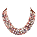 Chunky Acrylic Ball Beaded Triple Layered Faux Leather Magnetic Necklace