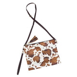 Cow Patterned Crossbody Clutch Bag