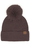 C.C Plush Terry Chenille Pom Beanie Winter Hat