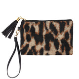 Leopard Patterned Wristlet Pouch Bag