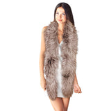 Long Faux Furry Layover Scarf