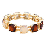 Women's Cushion Square Stone Stretch Evening Bracelet