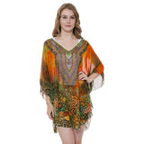 Mixed Print Cover Up Poncho