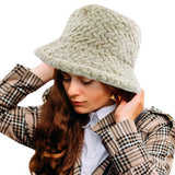 Patterned Faux Fur Solid Bucket Hat