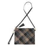 Plaid Check Crossbody Clutch Bag