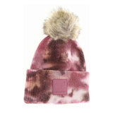 Women's Tie Dye Fur Pom C.C Beanie