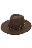 C.C Chain Trim Band Vegan Felt Panama Hat