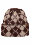 C.C Argyle Pattern Cuff Beanie Winter Hat