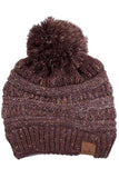 C.C Confetti Knit Beanie with Pom