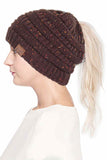 C.C Confetti Ponytail Messy Bun Beanie