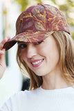 Leaves Print Cotton Baseball Cap
