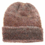 Women's Multi-colored Slouchy Mohair Cuffed C.C Beanie