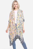 Multi Colored Floral Pattern Print Summer Kimono