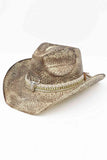 Silver bull Head and Multi Band Handmade Vintage Cowboy Hat