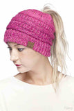 C.C Ombre Confetti Messy Bun Ponytail Beanie