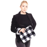 Buffalo Plaid Check Crossbody Wristlet Clutch Bag